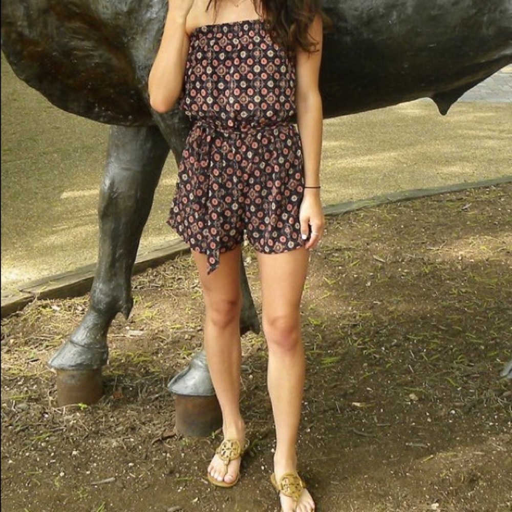 Small Strapless Patterned Romper